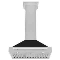 ZLINE 30 Inch DuraSnow® Stainless Steel Range Hood with Black Matte Shell and Stainless Steel Handle, KB4SNX-BLM-30 - Smart Kitchen Lab