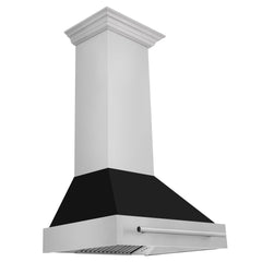 ZLINE 30 Inch Stainless Steel Range Hood with Black Matte Shell and Stainless Steel Handle, 8654STX-BLM-30 - Smart Kitchen Lab