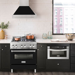 ZLINE 30 Inch Stainless Steel Range Hood with Black Matte Shell and Stainless Steel Handle, 8654STX-BLM-30 - Smart Kitchen Lab