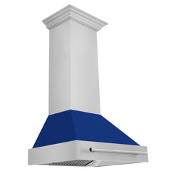 ZLINE 30 Inch Stainless Steel Range Hood with Blue Gloss Shell, 8654STX-BG-30 - Smart Kitchen Lab