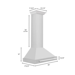 ZLINE 30 Inch Stainless Steel Range Hood with Stainless Steel Handle, KB4STX-30 - Smart Kitchen Lab