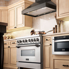 ZLINE 30 in.Wooden Wall Range Hood, Rustic Dark, KPDD-30 - Smart Kitchen Lab