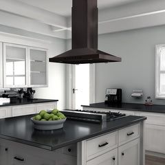 ZLINE 36 in. 400 CFM Island Range Hood in Black Stainless Steel, BSGL2iN-36 - Smart Kitchen Lab
