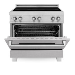 ZLINE 36 In. 4.6 cu. ft. Induction Range with a 4 Element Stove and Electric Oven in DuraSnow Stainless Steel, RAINDS-SN-36 - Smart Kitchen Lab