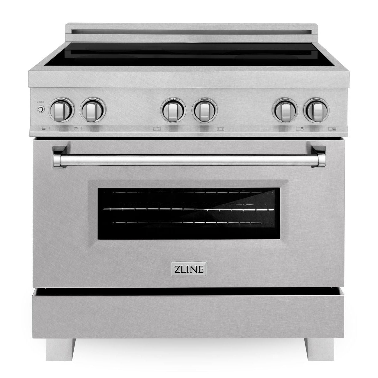 ZLINE 36 In. 4.6 cu. ft. Induction Range with a 4 Element Stove and Electric Oven in DuraSnow Stainless Steel, RAINDS-SN-36 - Smart Kitchen Lab