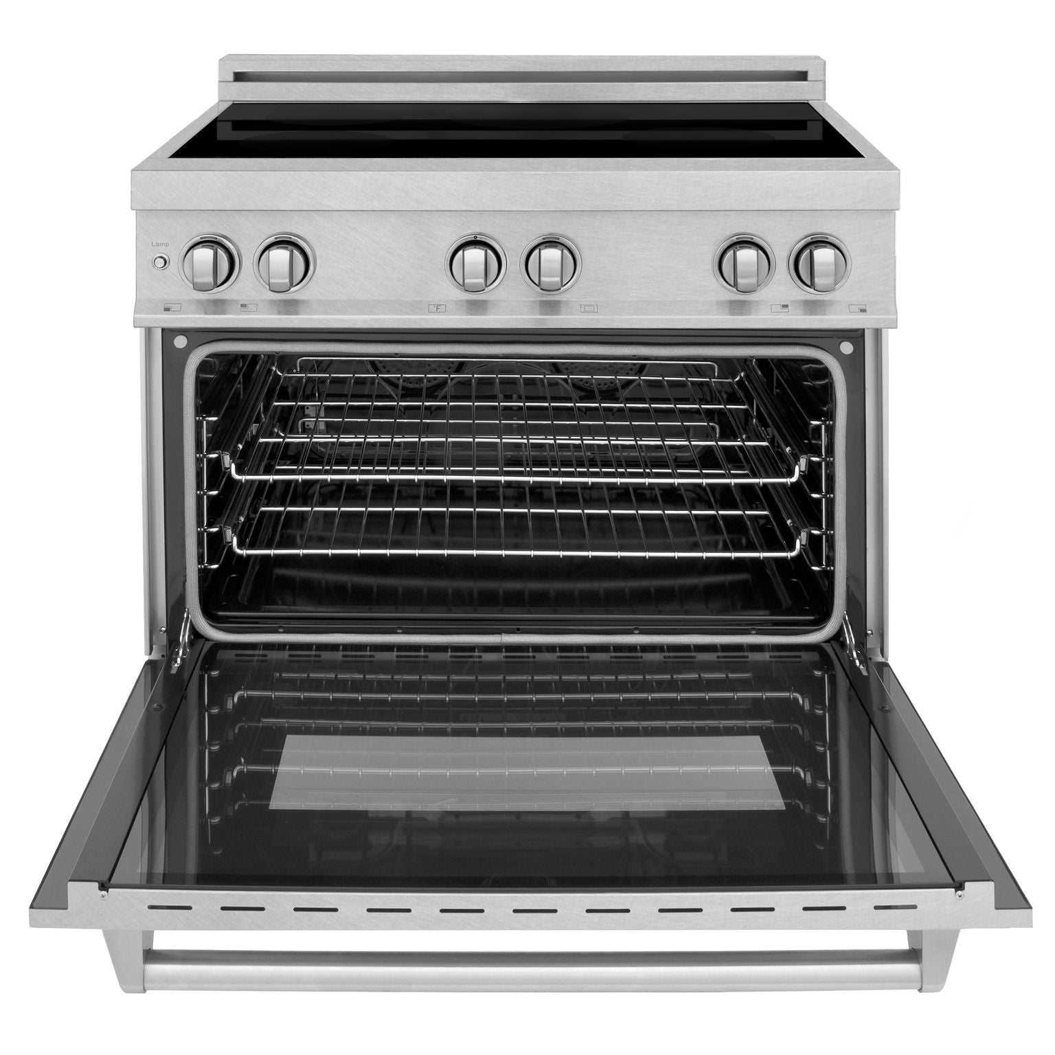 ZLINE 36 In. 4.6 cu. ft. Induction Range with a 4 Element Stove and Electric Oven in DuraSnow Stainless Steel, RAINDS-SN-36 - Smart Kitchen Lab