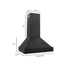 ZLINE 36 in. 700 CFM Black Stainless Steel Wall Mount Range Hood, BS655N-36 - Smart Kitchen Lab