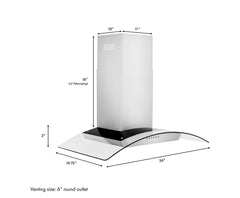 ZLINE 36 in. Alpine Series Professional Ducted Vent Wall Mount Range Hood in Stainless Steel, ALP70WL-36 - Smart Kitchen Lab