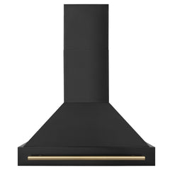 ZLINE 36 In. Autograph Edition Black Stainless Steel Range Hood with Champagne Bronze Handle, BS655Z-36-CB - Smart Kitchen Lab