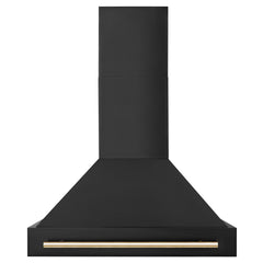 ZLINE 36 In. Autograph Edition Black Stainless Steel Range Hood with Gold Handle, BS655Z-36-G - Smart Kitchen Lab