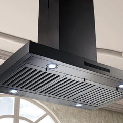 ZLINE 36 In. Convertible Island Mount Range Hood in Black Stainless Steel, BSKE2iN-36 - Smart Kitchen Lab