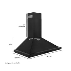 ZLINE 36 in. Convertible Vent Wall Mount Range Hood in Black Stainless Steel, BSKBN-36 - Smart Kitchen Lab