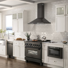 ZLINE 36 in. Convertible Vent Wall Mount Range Hood in Black Stainless Steel, BSKBN-36 - Smart Kitchen Lab
