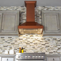 ZLINE 36 in. Copper Wall Range Hood with Crown Molding, 8667C-36 - Smart Kitchen Lab