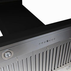 ZLINE 36 in. Designer Black Wooden Island Range Hood, Crown Molding, KBiCC-36 - Smart Kitchen Lab