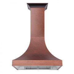 ZLINE 36 in. Designer Series Hand-Hammered Copper Finish Wall Range Hood, 8632H-36 - Smart Kitchen Lab