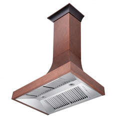 ZLINE 36 in. Designer Series Hand-Hammered Copper Finish Wall Range Hood, 8632H-36 - Smart Kitchen Lab