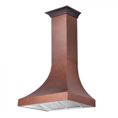 ZLINE 36 in. Designer Series Hand-Hammered Copper Finish Wall Range Hood, 8632H-36 - Smart Kitchen Lab