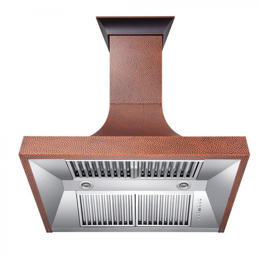 ZLINE 36 in. Designer Series Hand-Hammered Copper Finish Wall Range Hood, 8632H-36 - Smart Kitchen Lab