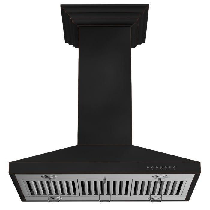 ZLINE 36 in. Designer Series Oil-Rubbed Bronze Island Range Hood, 8KL3iB-36 - Smart Kitchen Lab