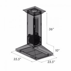 ZLINE 36 in. Designer Series Oil-Rubbed Bronze Island Range Hood, 8KL3iB-36 - Smart Kitchen Lab