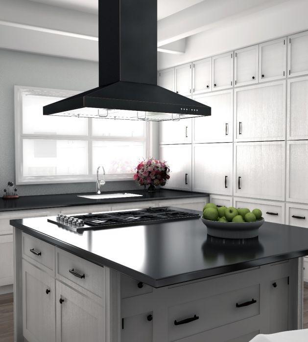 ZLINE 36 in. Designer Series Oil-Rubbed Bronze Island Range Hood, 8KL3iB-36 - Smart Kitchen Lab