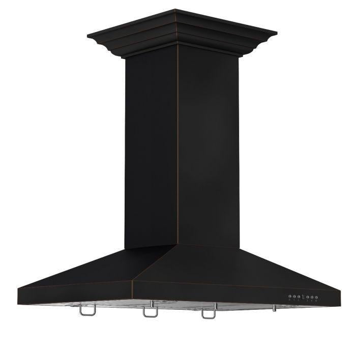 ZLINE 36 in. Designer Series Oil-Rubbed Bronze Island Range Hood, 8KL3iB-36 - Smart Kitchen Lab