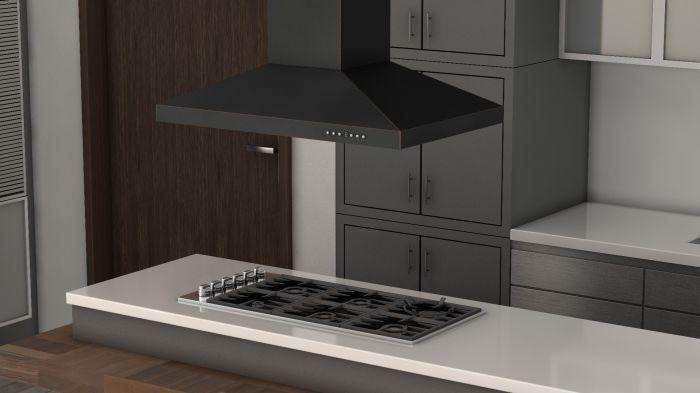ZLINE 36 in. Designer Series Oil-Rubbed Bronze Island Range Hood, 8KL3iB-36 - Smart Kitchen Lab