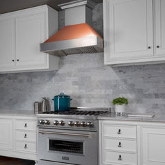 ZLINE 36 in. Ducted DuraSnow® Stainless Steel Range Hood with Copper Shell, 8654C-36 - Smart Kitchen Lab