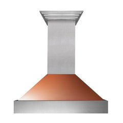 ZLINE 36 in. Ducted DuraSnow® Stainless Steel Range Hood with Copper Shell, 8654C-36 - Smart Kitchen Lab