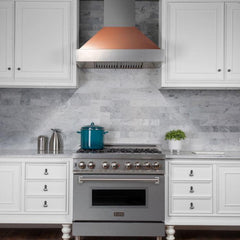 ZLINE 36 in. Ducted DuraSnow® Stainless Steel Range Hood with Copper Shell, 8654C-36 - Smart Kitchen Lab