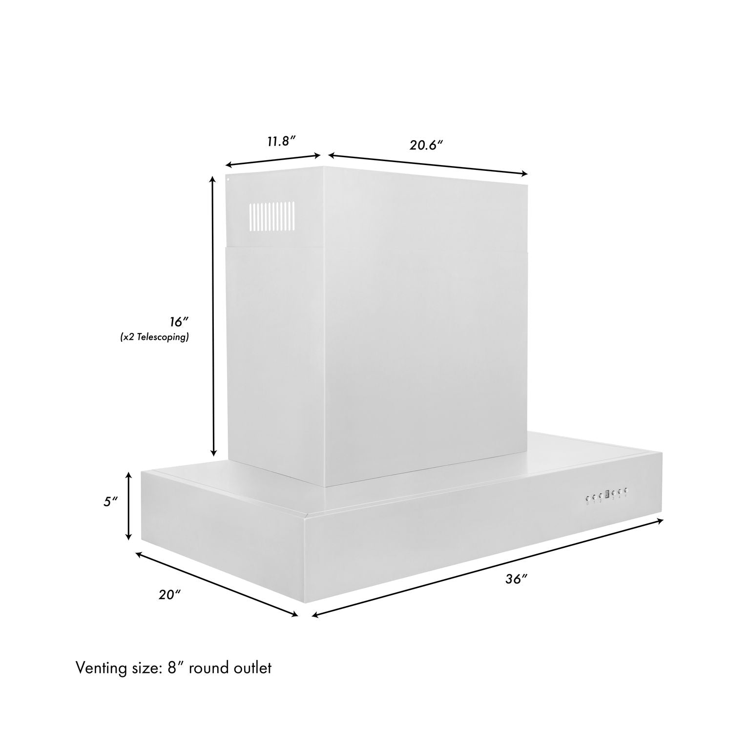 ZLINE 36 In. Ducted Professional Wall Mount Range Hood in Stainless Steel, KECOM-36 - Smart Kitchen Lab