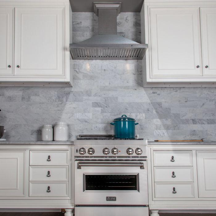 ZLINE 36 in. DuraSnow® Finished Stainless Steel Wall Mount Range Hood, 8KBS-36 - Smart Kitchen Lab