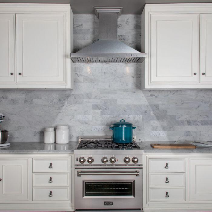 ZLINE 36 in. DuraSnow® Finished Stainless Steel Wall Mount Range Hood, 8KBS-36 - Smart Kitchen Lab