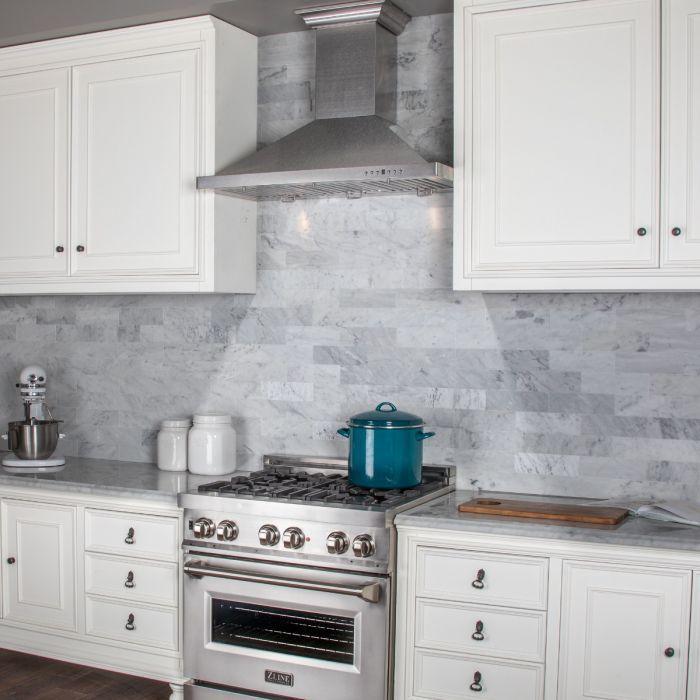 ZLINE 36 in. DuraSnow® Finished Stainless Steel Wall Mount Range Hood, 8KBS-36 - Smart Kitchen Lab