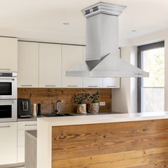 ZLINE 36 in. Island Mount Range Hood in Stainless Steel with Built-in CrownSound Bluetooth Speakers, GL1iCRN-BT-36 - Smart Kitchen Lab