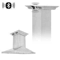 ZLINE 36 in. Island Mount Range Hood in Stainless Steel with Built-in CrownSound Bluetooth Speakers, GL1iCRN-BT-36 - Smart Kitchen Lab