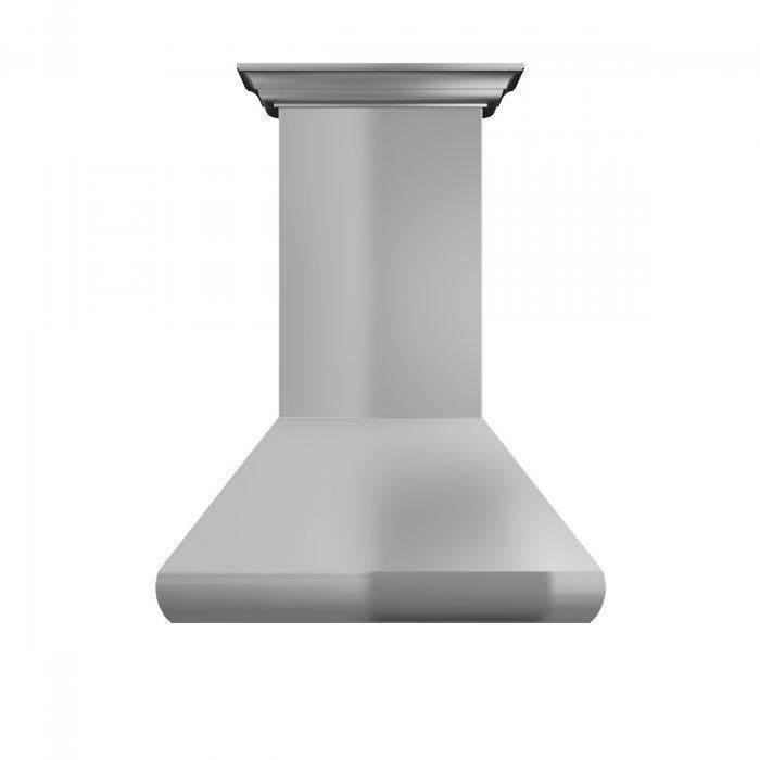 ZLINE 36 in. Professional Convertible Vent Wall Mount Range Hood in Stainless Steel with Crown Molding, 587CRN-36 - Smart Kitchen Lab