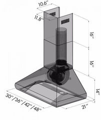 ZLINE 36 in. Professional Convertible Vent Wall Mount Range Hood in Stainless Steel with Crown Molding, 587CRN-36 - Smart Kitchen Lab