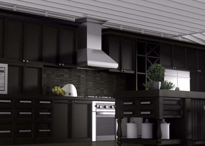 ZLINE 36 in. Professional Convertible Vent Wall Mount Range Hood in Stainless Steel with Crown Molding, 587CRN-36 - Smart Kitchen Lab