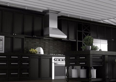 ZLINE 36 in. Professional Convertible Vent Wall Mount Range Hood in Stainless Steel with Crown Molding, 587CRN-36 - Smart Kitchen Lab