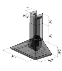 ZLINE 36 in. Stainless Steel Indoor Wall Range Hood, KF-36 - Smart Kitchen Lab