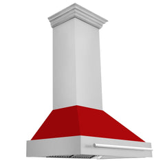 ZLINE 36 In. Stainless Steel Range Hood with Red Matte Shell, 8654STX-RM36 - Smart Kitchen Lab