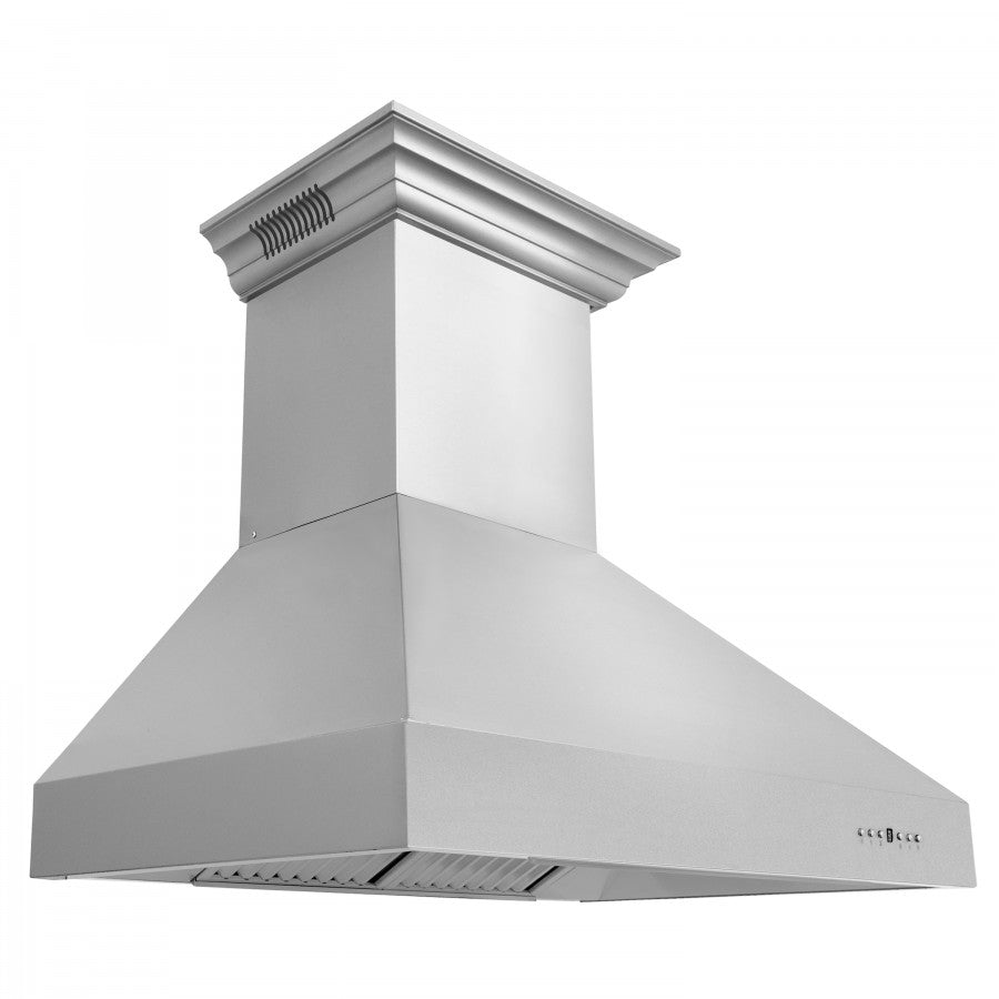 ZLINE 36 in. Stainless Steel Wall Range Hood with Built-in CrownSound® Bluetooth Speakers, 667CRN-BT-36 - Smart Kitchen Lab