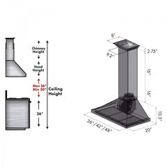 ZLINE 36 in. Stainless Steel Wall Range Hood with Built-in CrownSound® Bluetooth Speakers, KBCRN-BT-36 - Smart Kitchen Lab