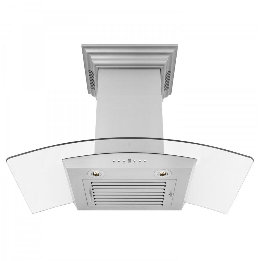 ZLINE 36 in. Stainless Steel Wall Range Hood with Built-in CrownSound® Bluetooth Speakers, KZCRN-BT-36 - Smart Kitchen Lab