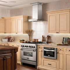 ZLINE 36 in. Stainless Steel Wall Range Hood with Built-in CrownSound® Bluetooth Speakers, KZCRN-BT-36 - Smart Kitchen Lab
