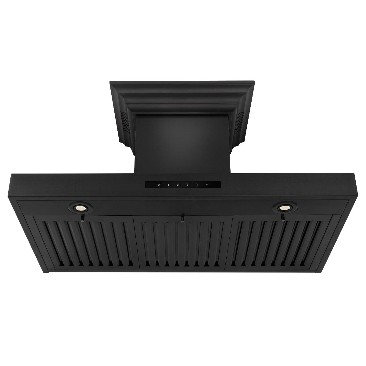 ZLINE 36 in. Wall Mount Range Hood in Black Stainless Steel with BlueTooth Crown Molding, BSKENCRN-BT-36 - Smart Kitchen Lab