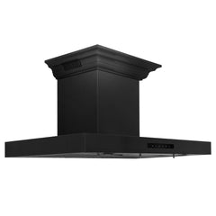 ZLINE 36 in. Wall Mount Range Hood in Black Stainless Steel with BlueTooth Crown Molding, BSKENCRN-BT-36 - Smart Kitchen Lab