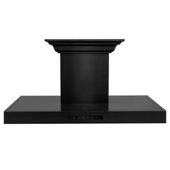 ZLINE 36 in. Wall Mount Range Hood in Black Stainless Steel with BlueTooth Crown Molding, BSKENCRN-BT-36 - Smart Kitchen Lab